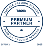 Taboola Premium Partner badge awarded to Adsteric for 2025, highlighting premium collaboration